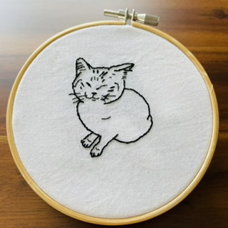 猫　刺繍